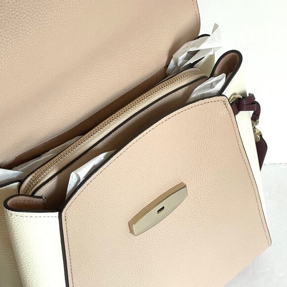 Kate Spade Grace Medium Leather Backpack Beige Colorblock - Picture 10 of 13